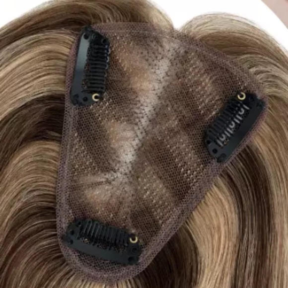 14” Highlighted Human Hair Bang Topper - Picture 3 of 4